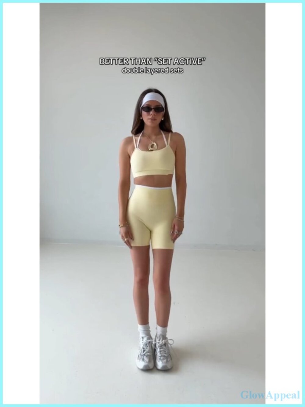 High Waisted Biker Shorts Set Built-in Bra Halter Sports Bra Racerback - Picture 6 of 6